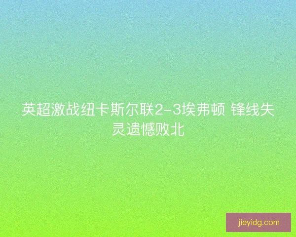英超激战纽卡斯尔联2-3埃弗顿 锋线失灵遗憾败北