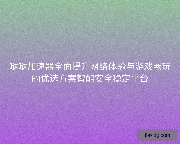 哒哒加速器全面提升网络体验与游戏畅玩的优选方案智能安全稳定平台